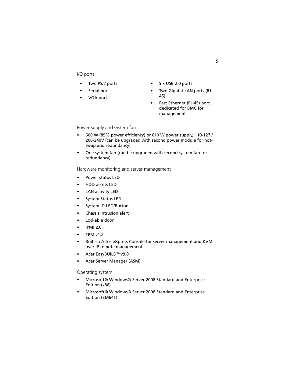 Acer Altos G540 M2 User Manual | Page 15 / 221