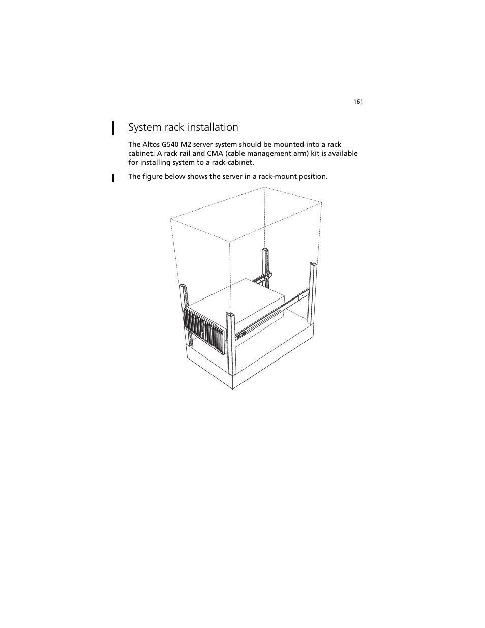 System rack installation | Acer Altos G540 M2 User Manual | Page 169 / 221