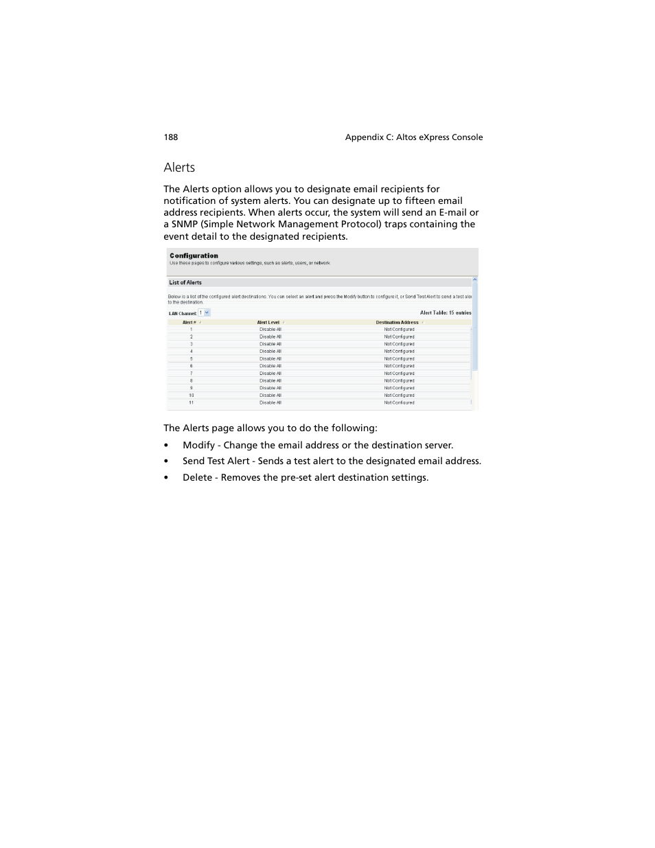 Alerts | Acer Altos G540 M2 User Manual | Page 196 / 221