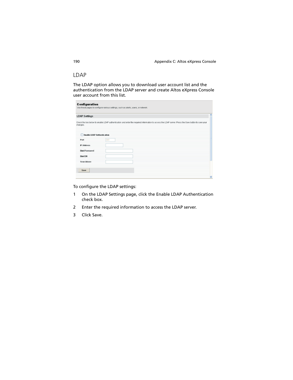 Ldap | Acer Altos G540 M2 User Manual | Page 198 / 221