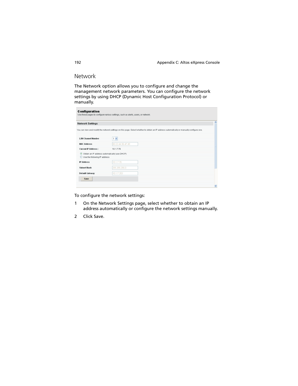 Network | Acer Altos G540 M2 User Manual | Page 200 / 221