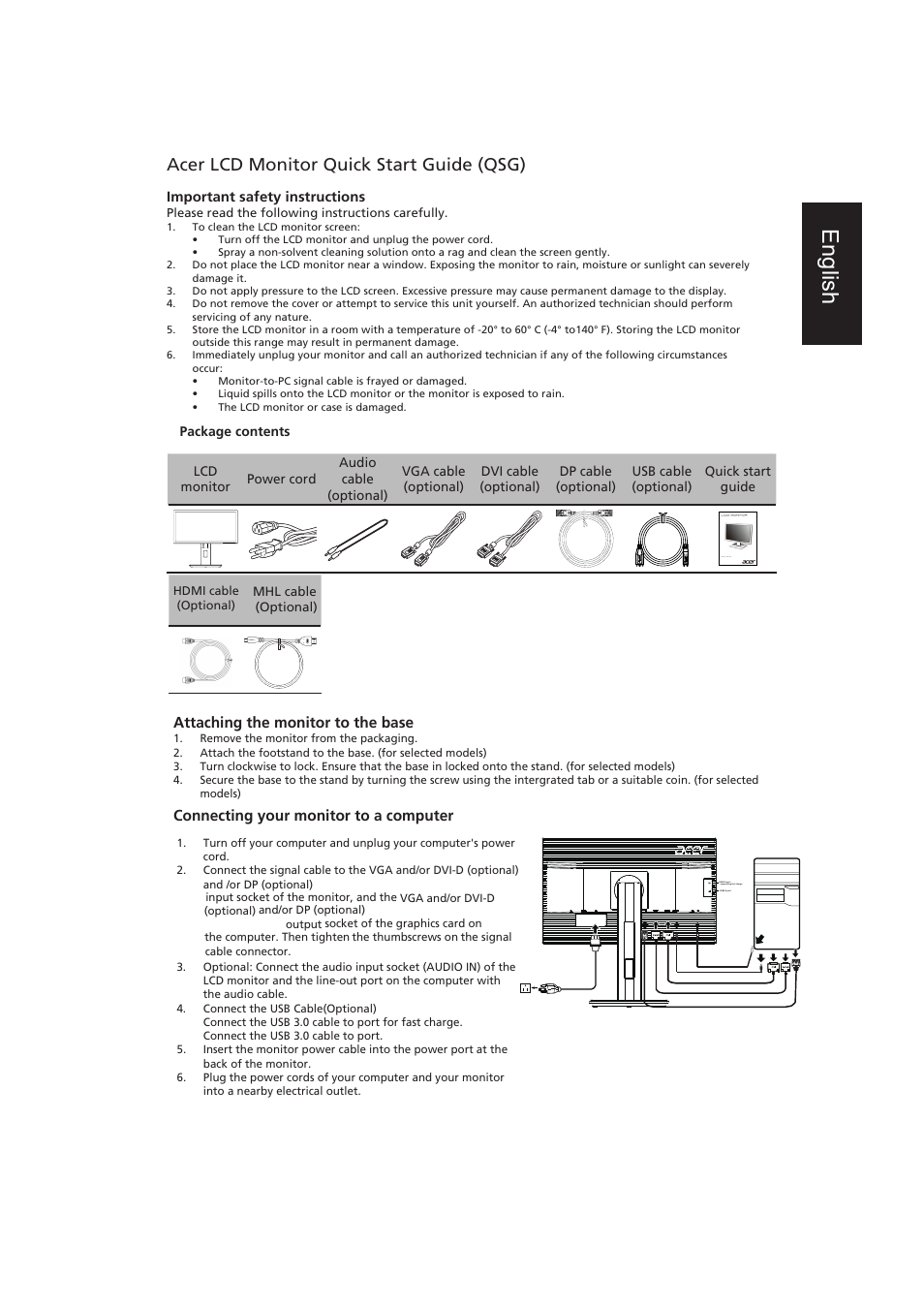 Acer B286HL User Manual | 3 pages