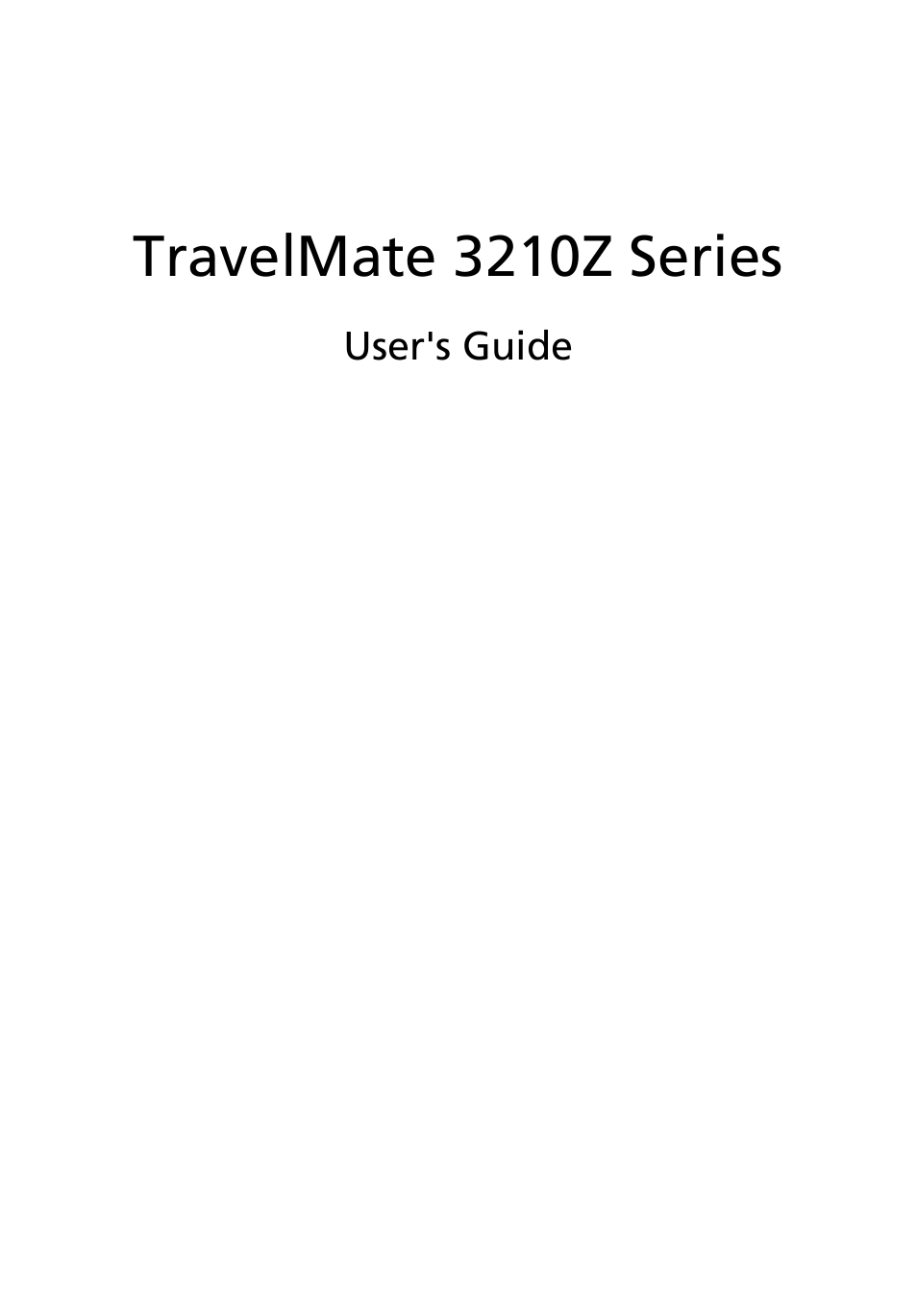 Acer TravelMate 3210Z User Manual | 76 pages