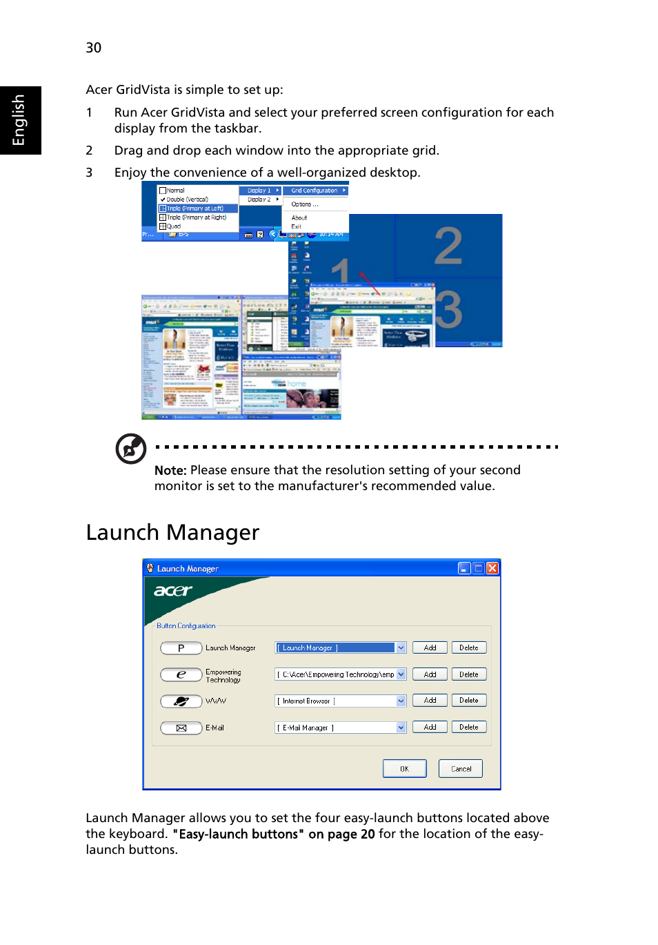 Launch manager | Acer TravelMate 3210Z User Manual | Page 40 / 76