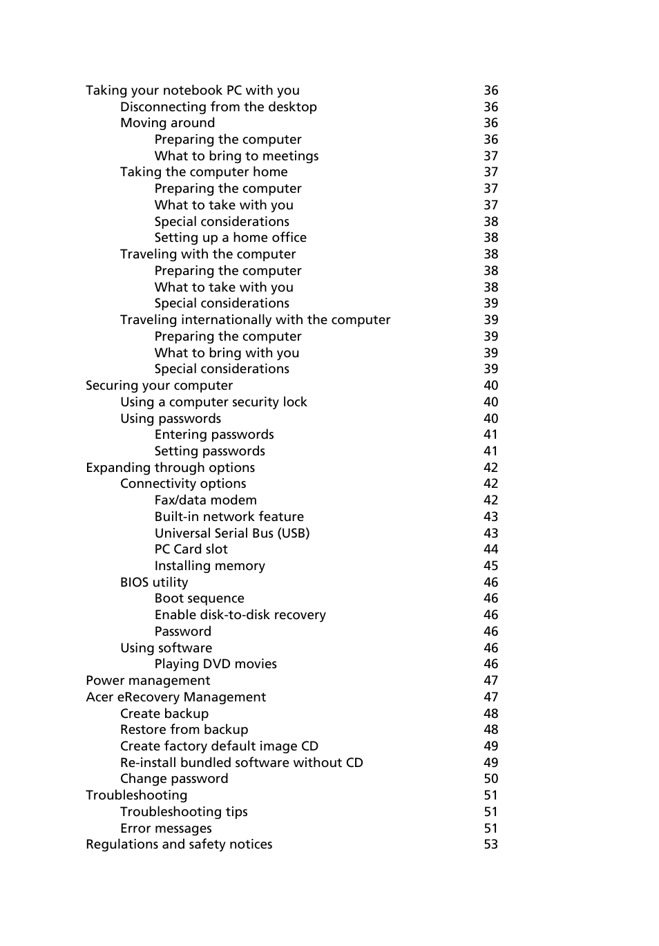 Acer TravelMate 3210Z User Manual | Page 8 / 76