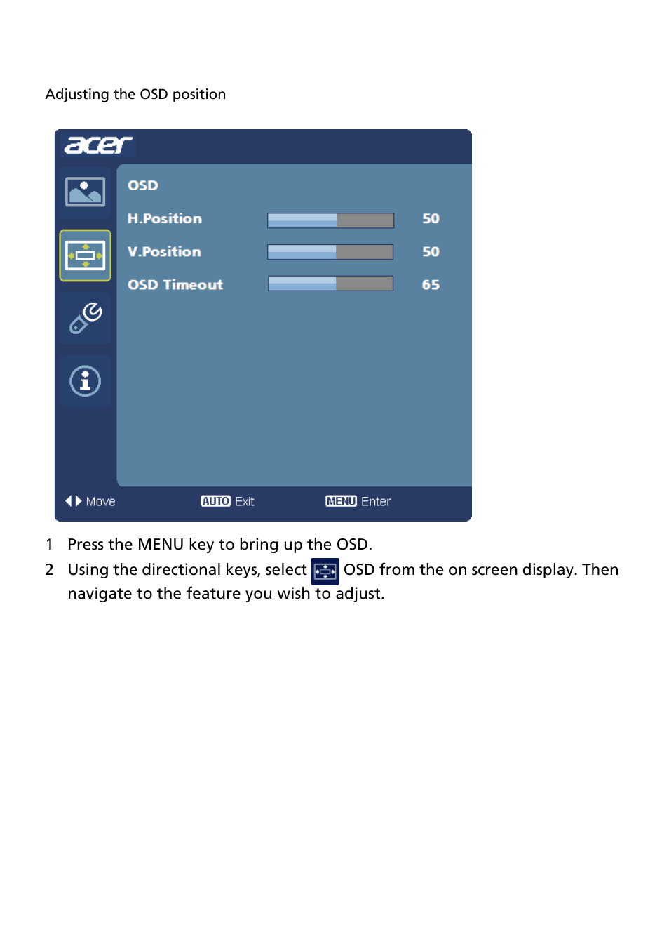 Acer S241HQL User Manual | Page 21 / 28