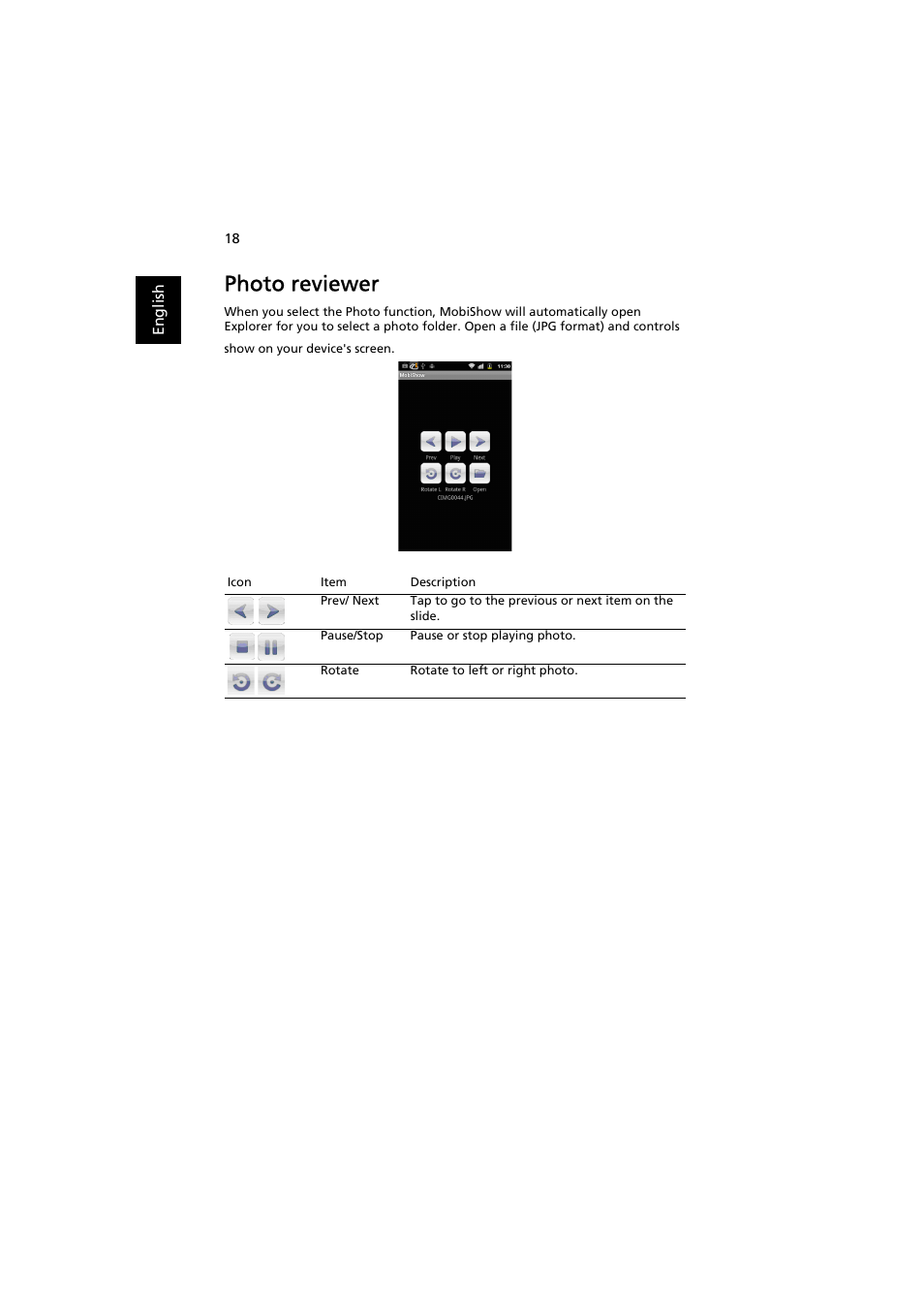 Photo reviewer | Acer K130 User Manual | Page 20 / 28