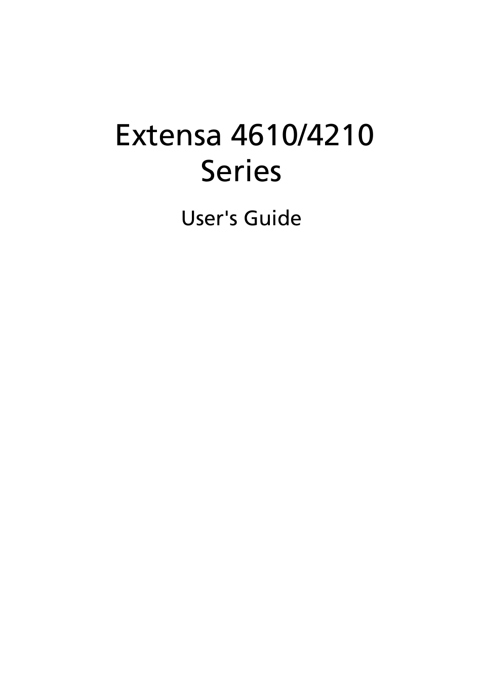 Acer Extensa 4210 User Manual | 107 pages