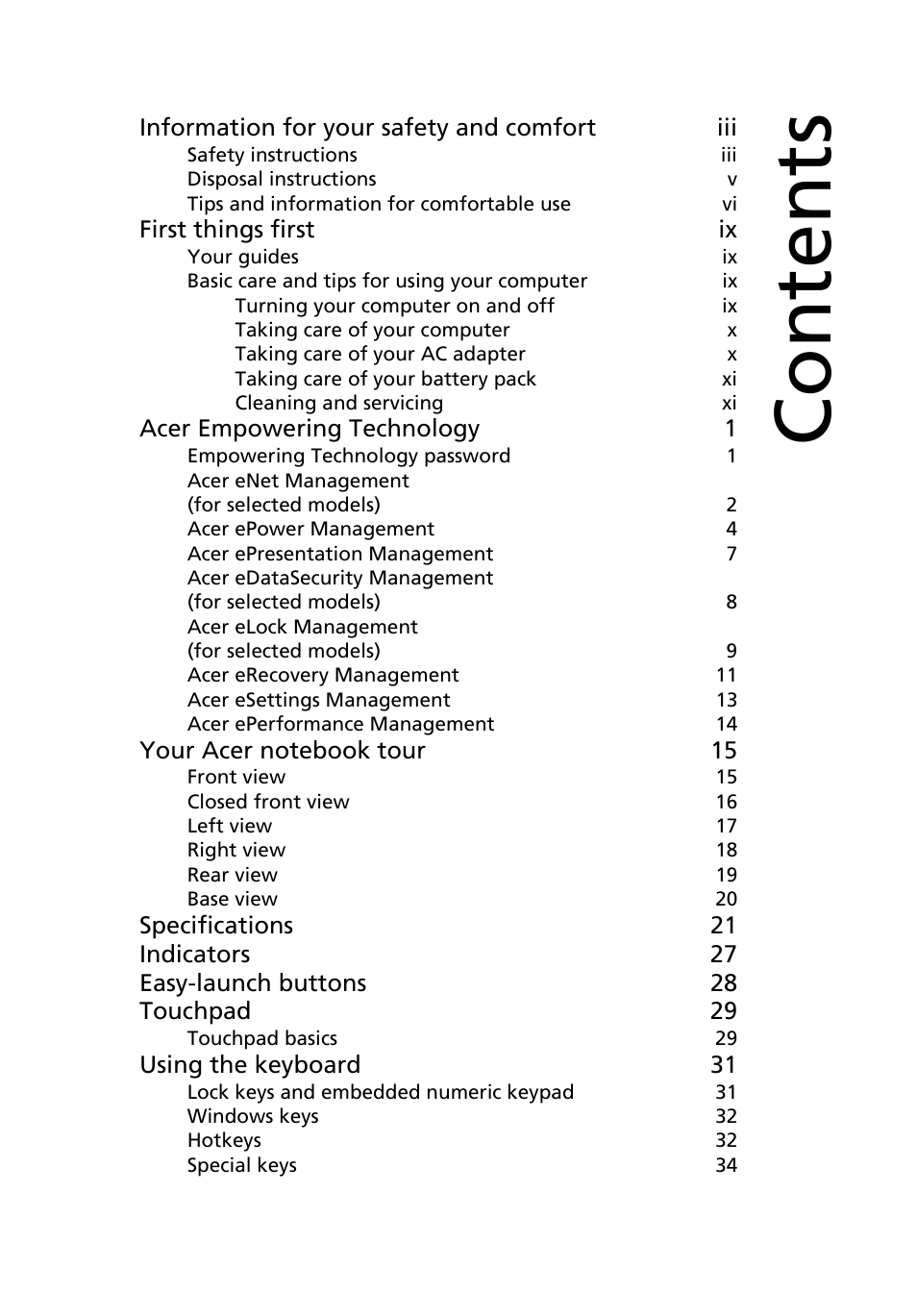 Acer Extensa 4210 User Manual | Page 13 / 107