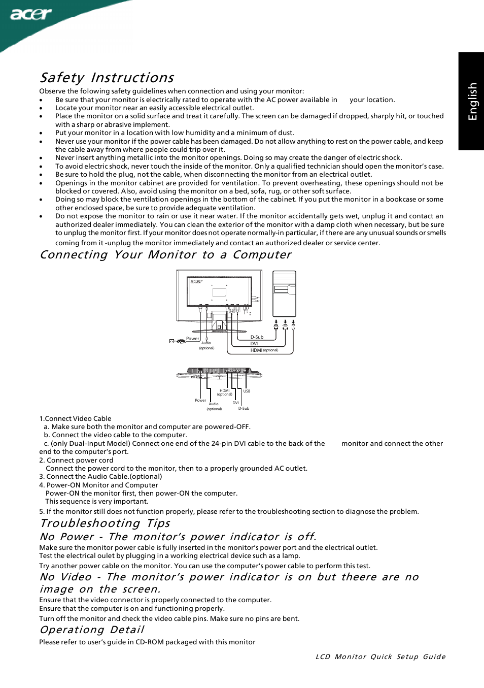 Acer X243H User Manual | 3 pages