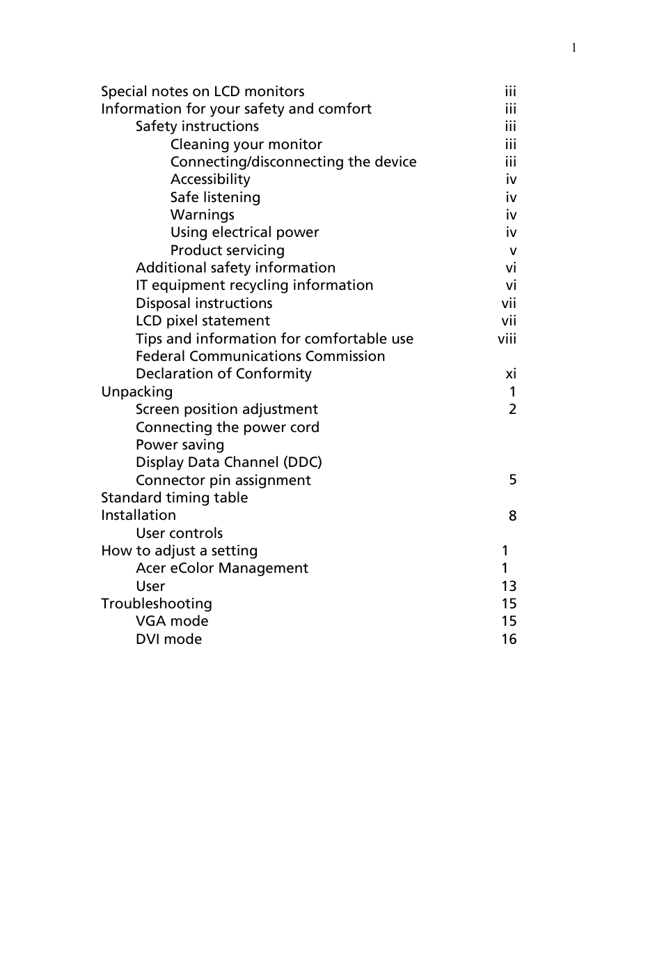 Acer B206HQL User Manual | Page 12 / 28
