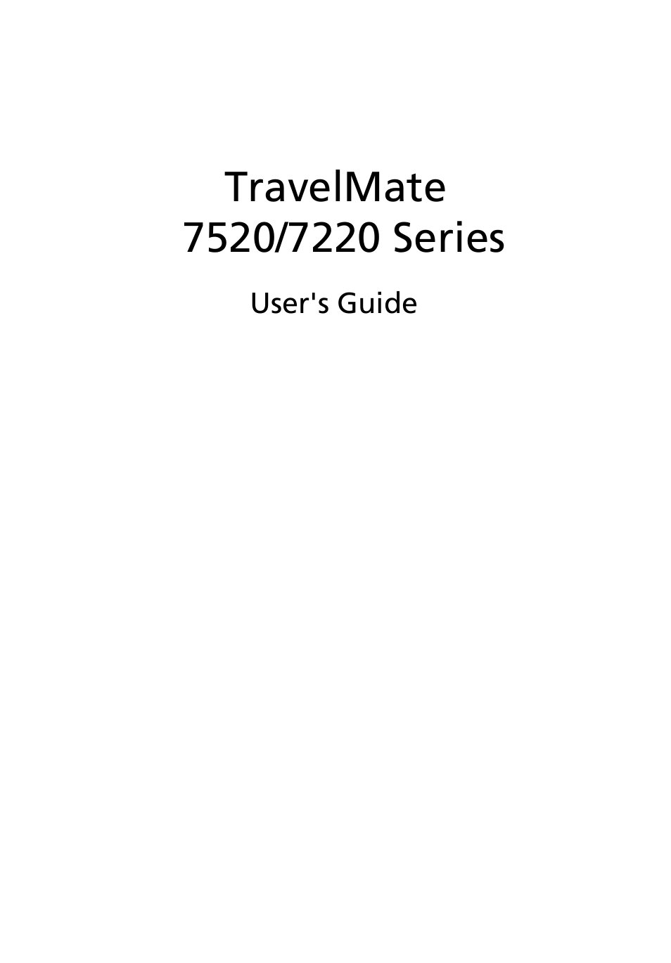 Acer TravelMate 7520 User Manual | 98 pages