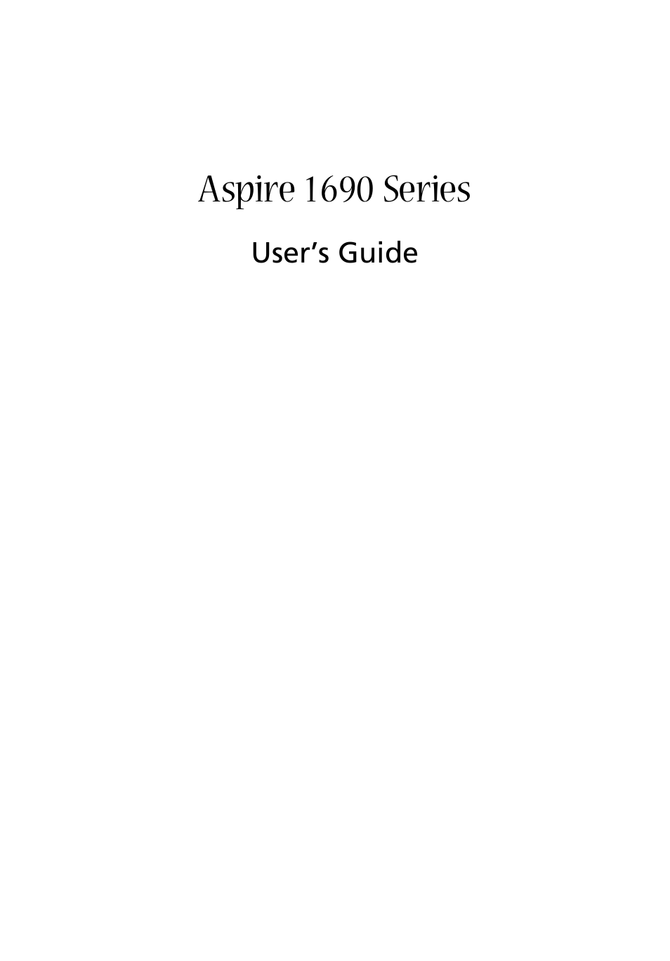 Acer Aspire 1690 User Manual | 96 pages