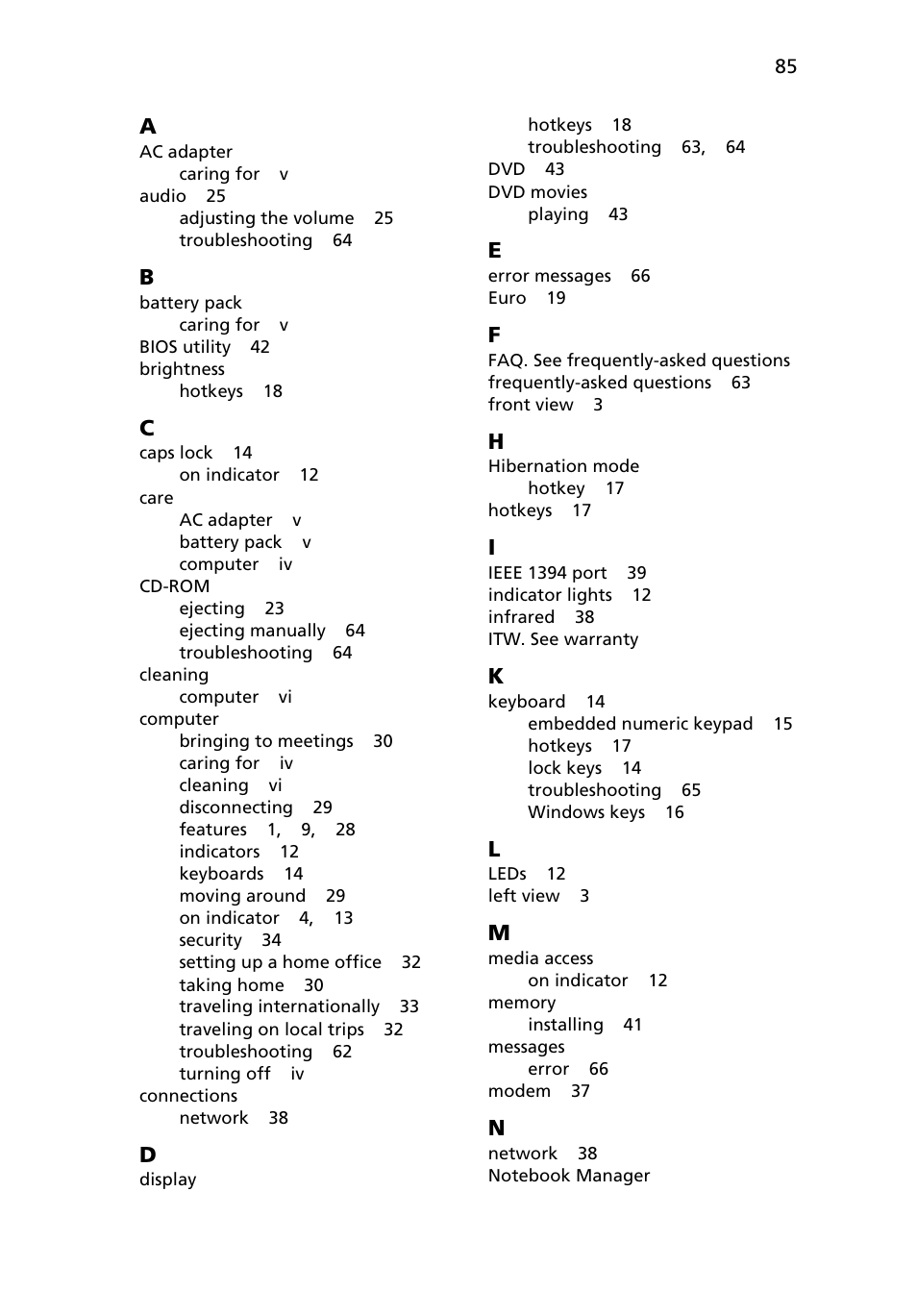 Acer Aspire 1690 User Manual | Page 95 / 96