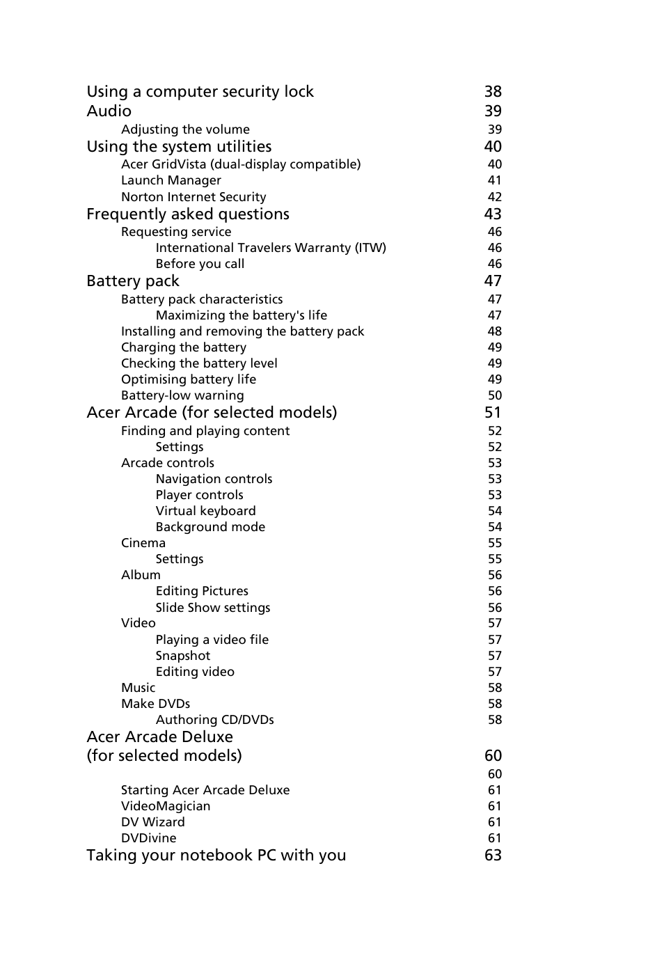 Acer TravelMate 3280 User Manual | Page 16 / 114