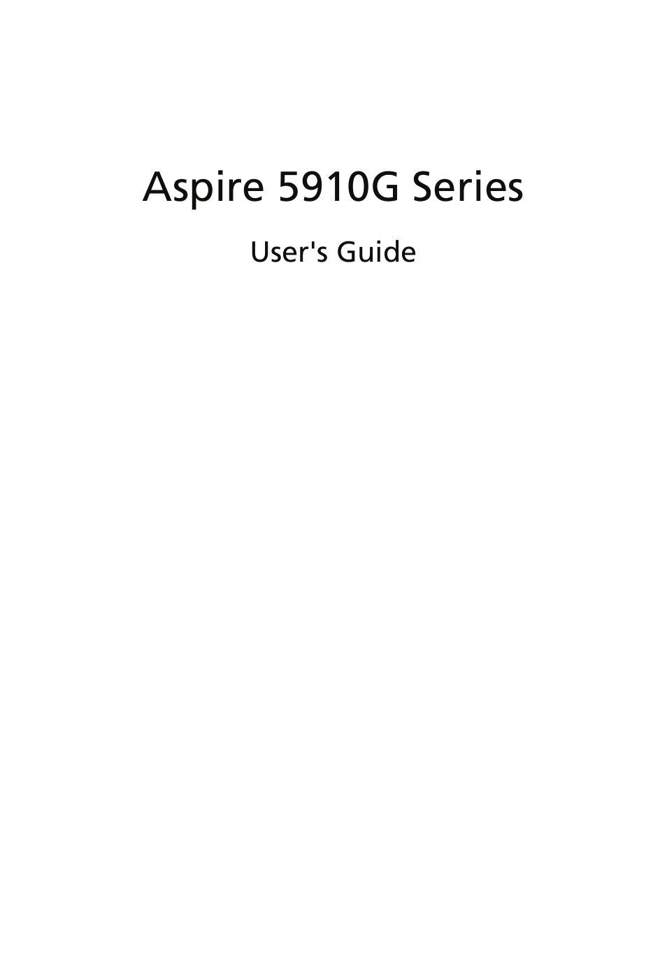 Acer Aspire 5910G User Manual | 61 pages