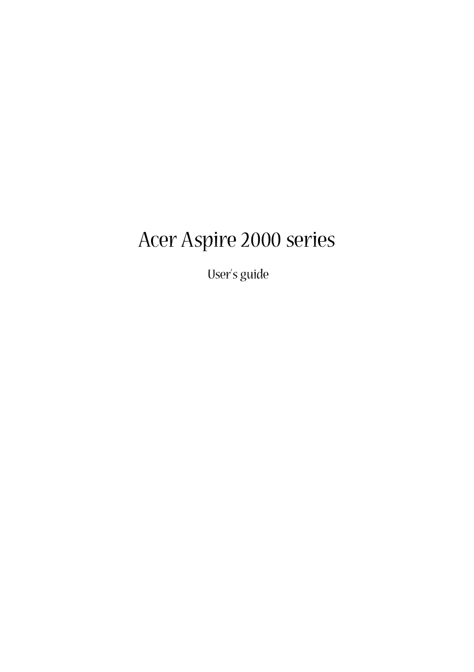 Acer Aspire 2000 User Manual | 130 pages