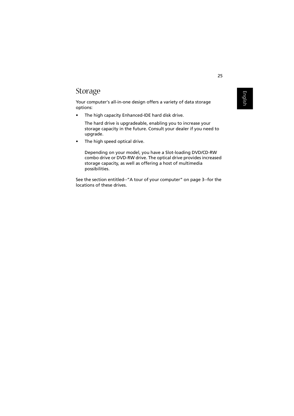 Storage | Acer Aspire 2000 User Manual | Page 35 / 130