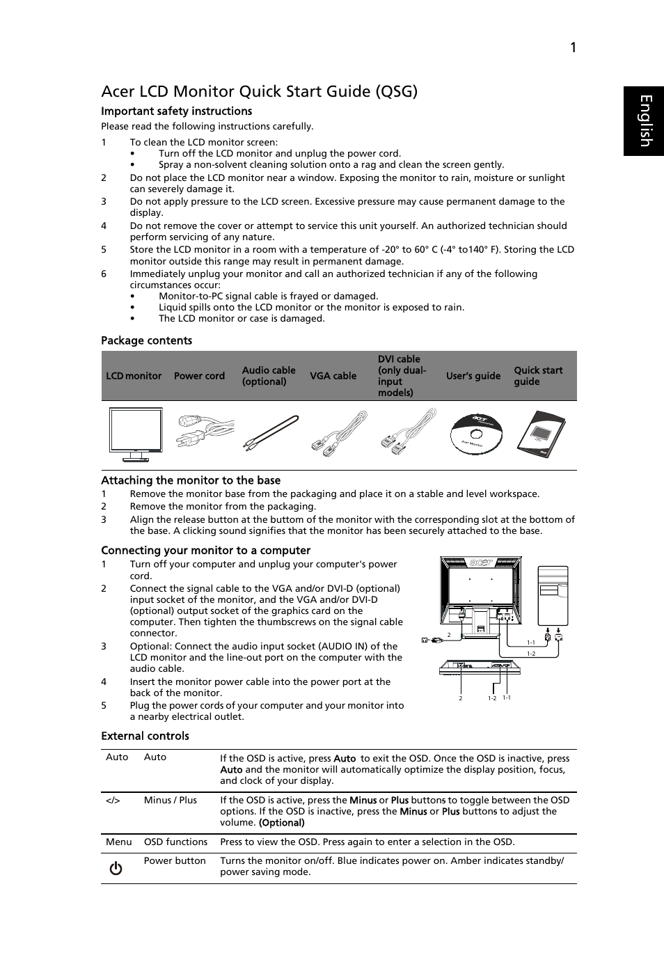 Acer B193 User Manual | 3 pages