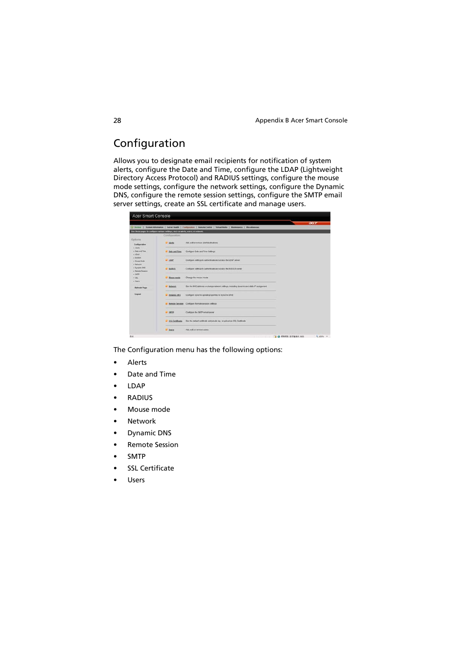 Configuration | Acer AR585 F1 User Manual | Page 40 / 68