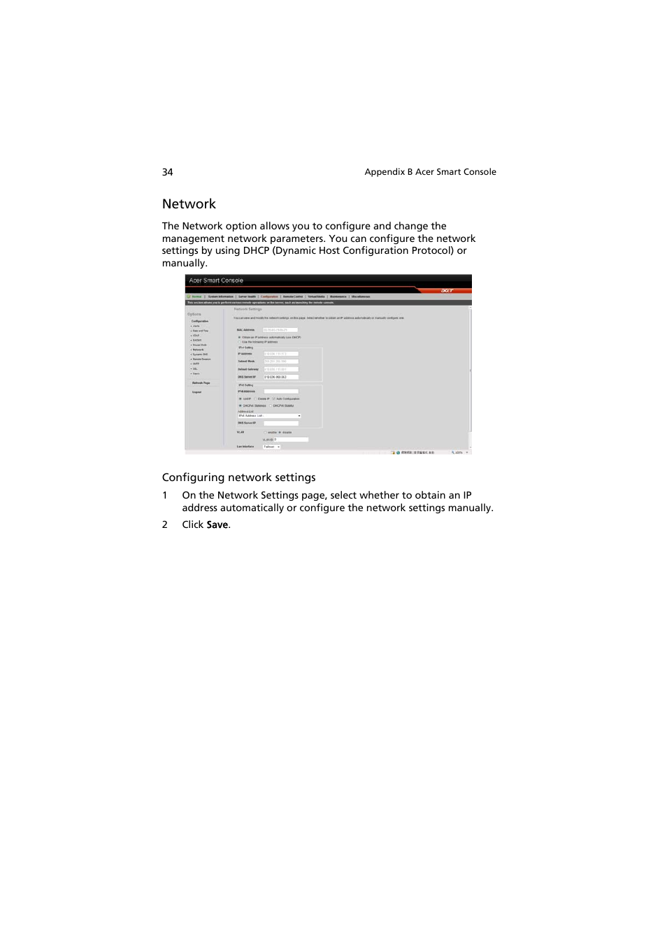 Network | Acer AR585 F1 User Manual | Page 46 / 68
