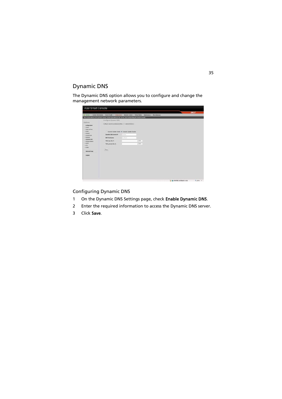 Dynamic dns | Acer AR585 F1 User Manual | Page 47 / 68