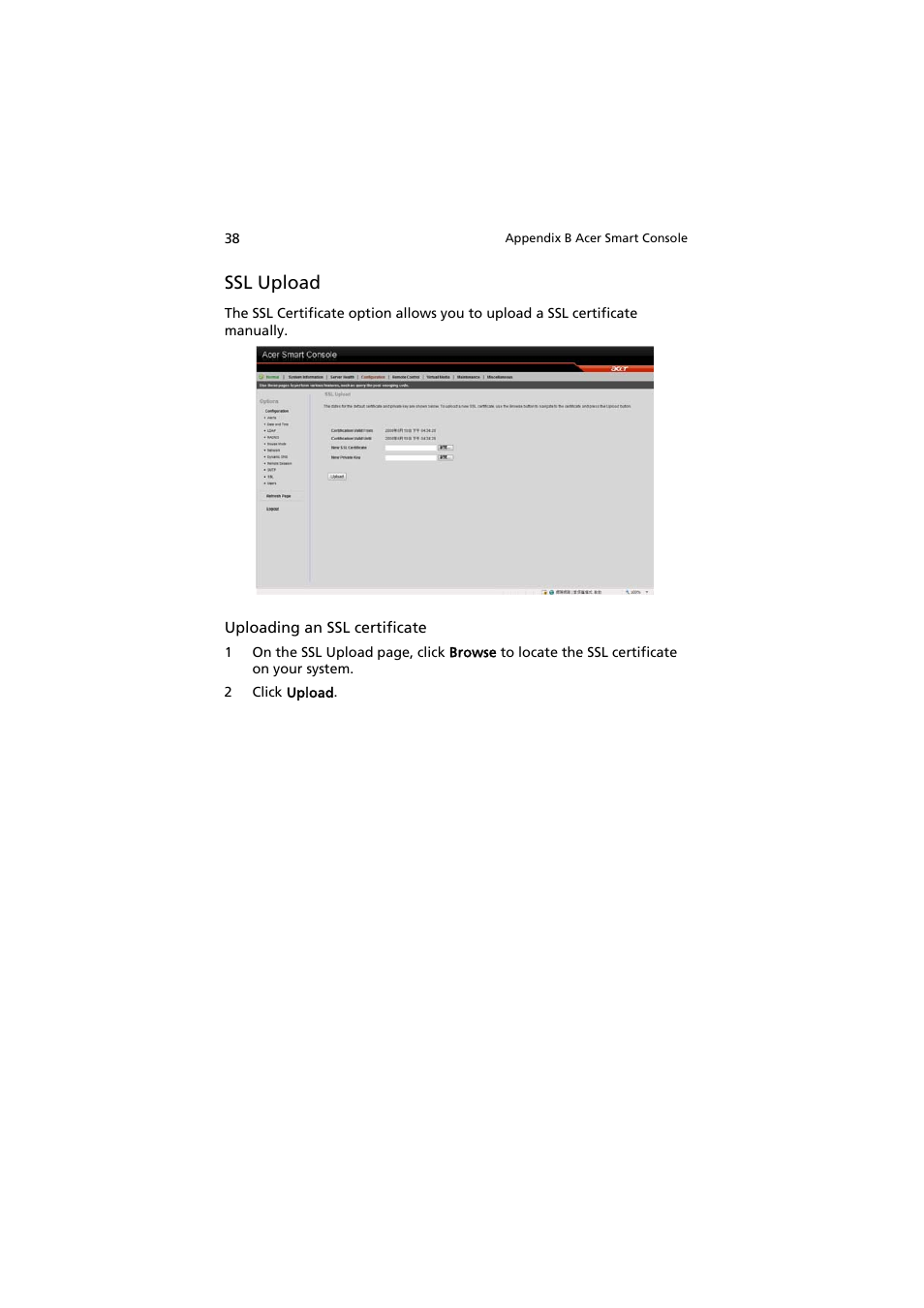 Ssl upload | Acer AR585 F1 User Manual | Page 50 / 68