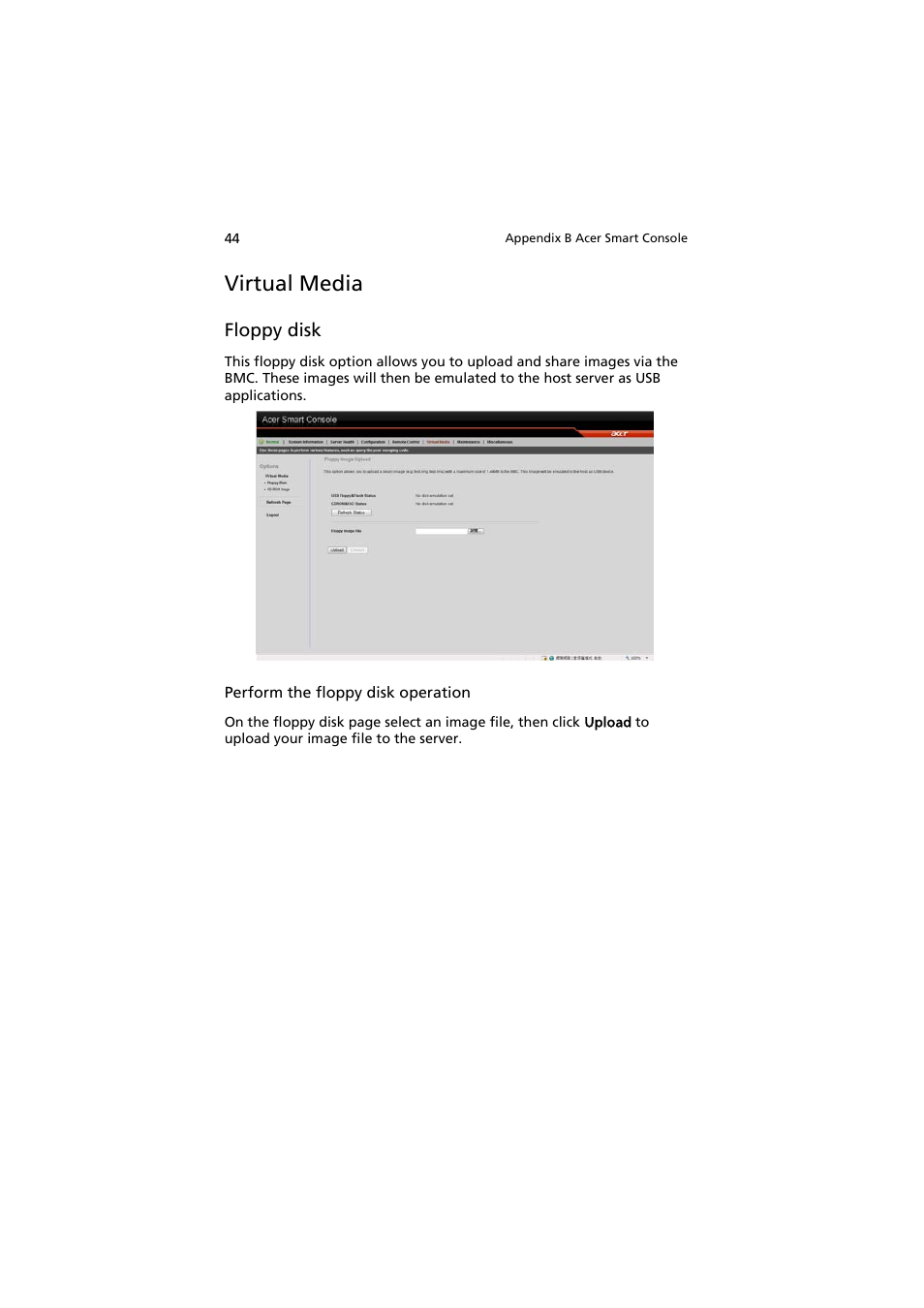 Virtual media | Acer AR585 F1 User Manual | Page 56 / 68