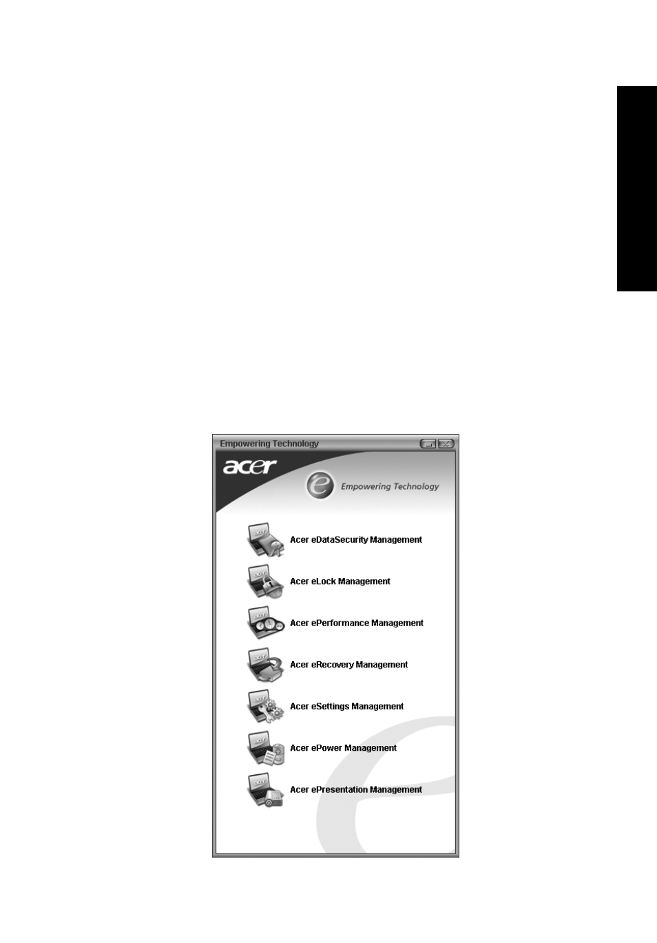 Acer empowering technology | Acer TravelMate 3000 User Manual | Page 11 / 75