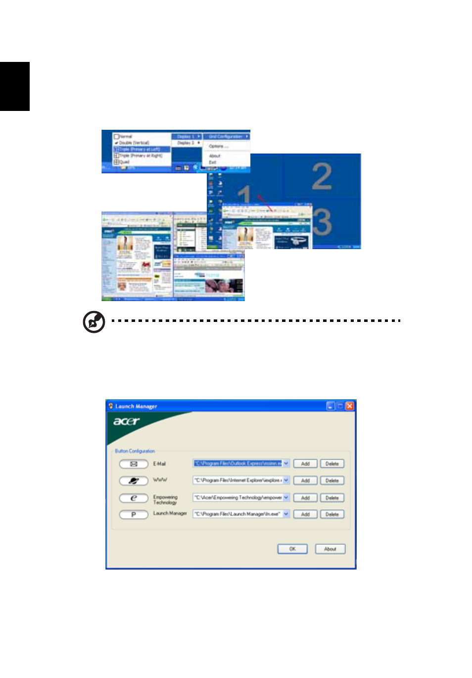 Launch manager | Acer TravelMate 3000 User Manual | Page 38 / 75