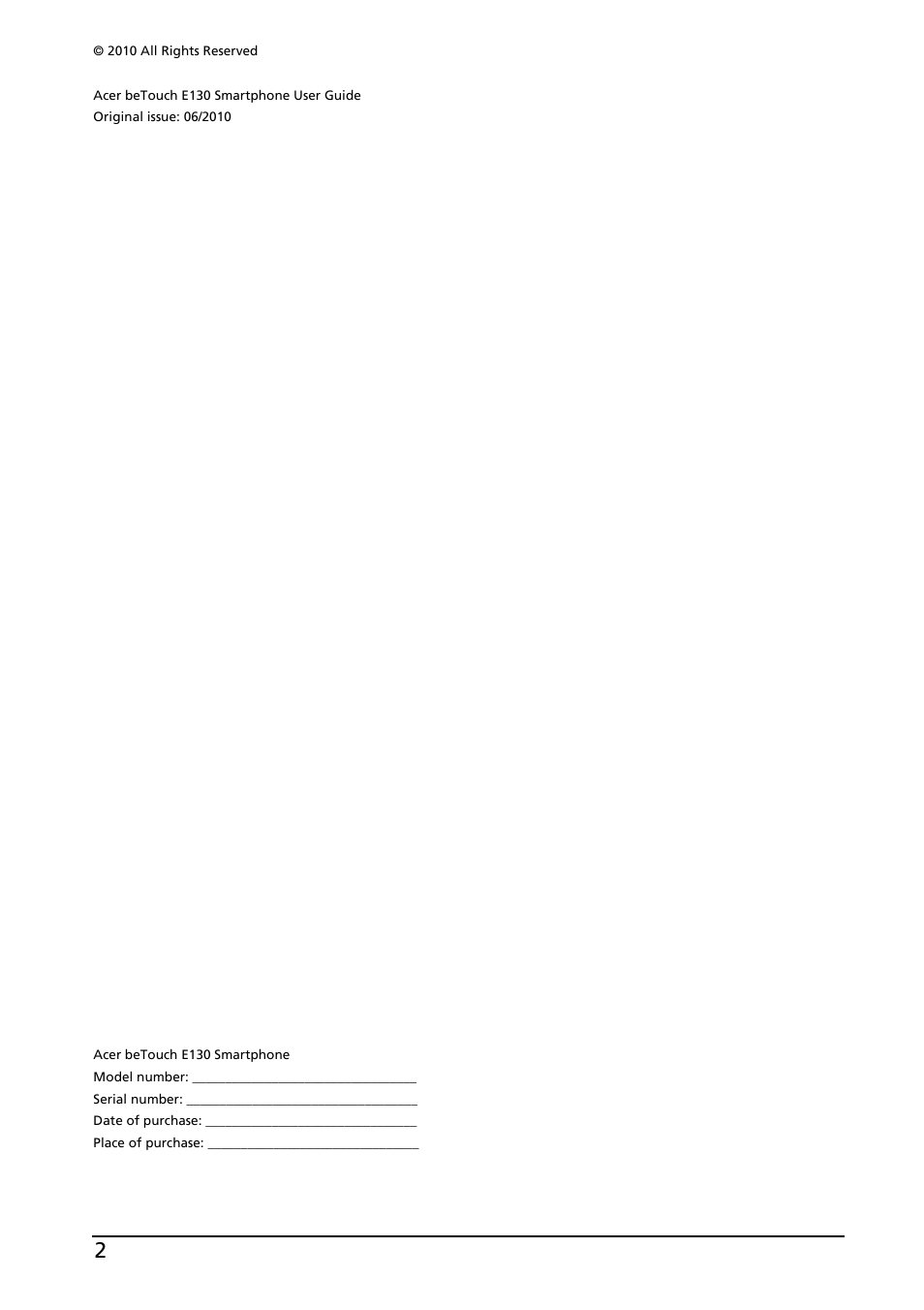 Acer E130 User Manual | Page 2 / 56