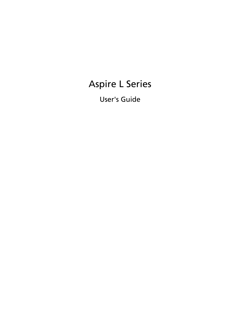 Acer Aspire L310 User Manual | 51 pages