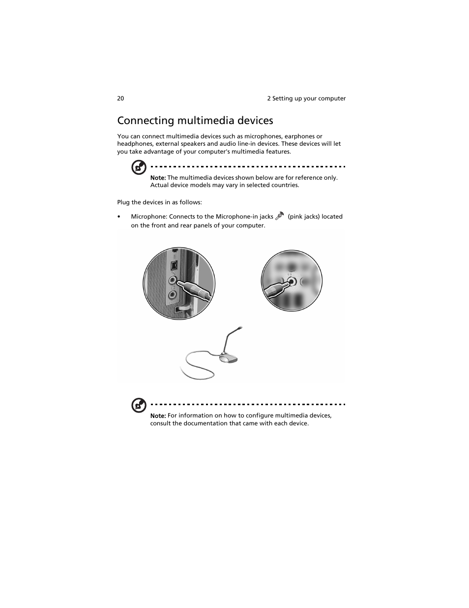 Connecting multimedia devices, Connecting to the network | Acer Aspire L310 User Manual | Page 30 / 51