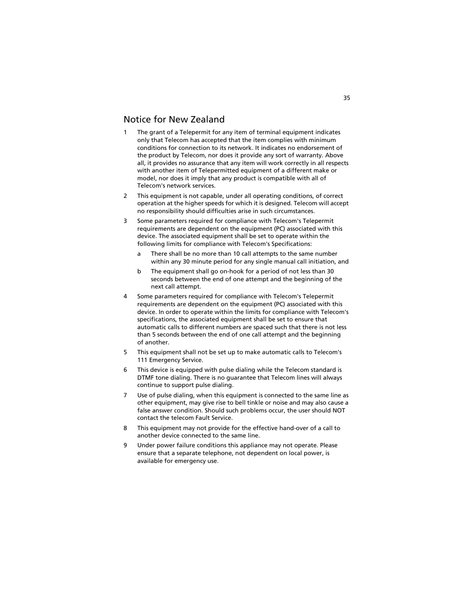 Notice for new zealand | Acer Aspire L310 User Manual | Page 45 / 51