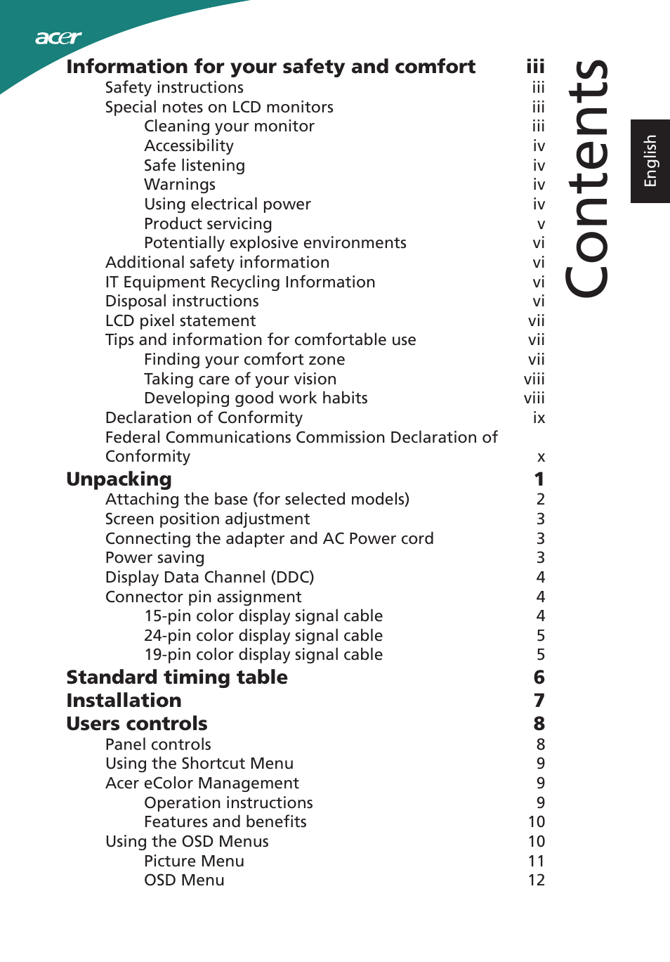 Acer S220HQL User Manual | Page 11 / 27