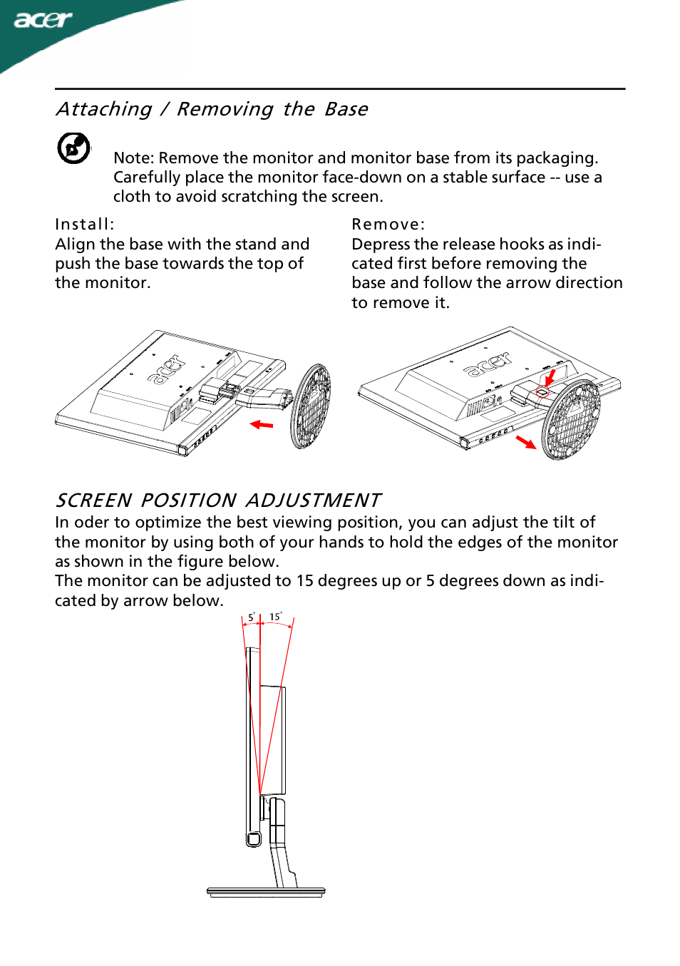 Acer P216H User Manual | Page 7 / 23