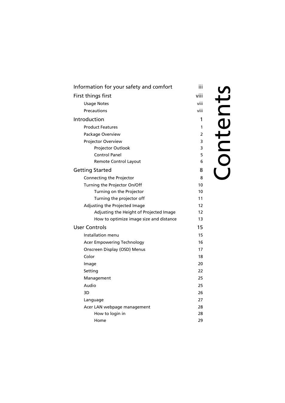 Acer S1370WHn User Manual | Page 9 / 64