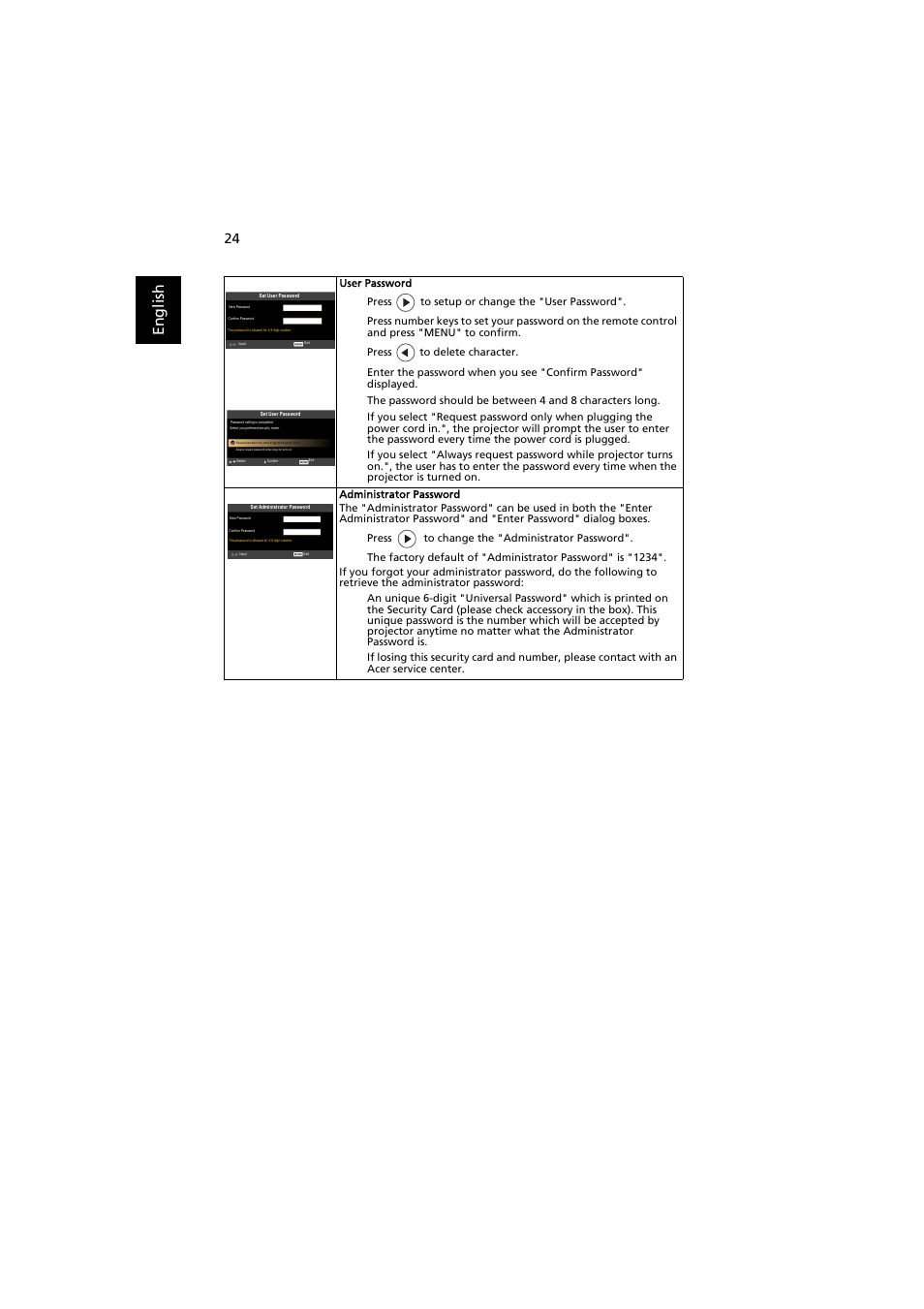 En gl ish | Acer H7532BD User Manual | Page 34 / 58