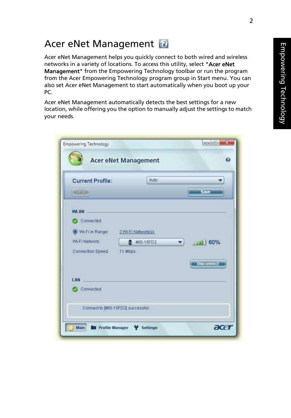 Acer enet management | Acer TravelMate 5720 User Manual | Page 19 / 96