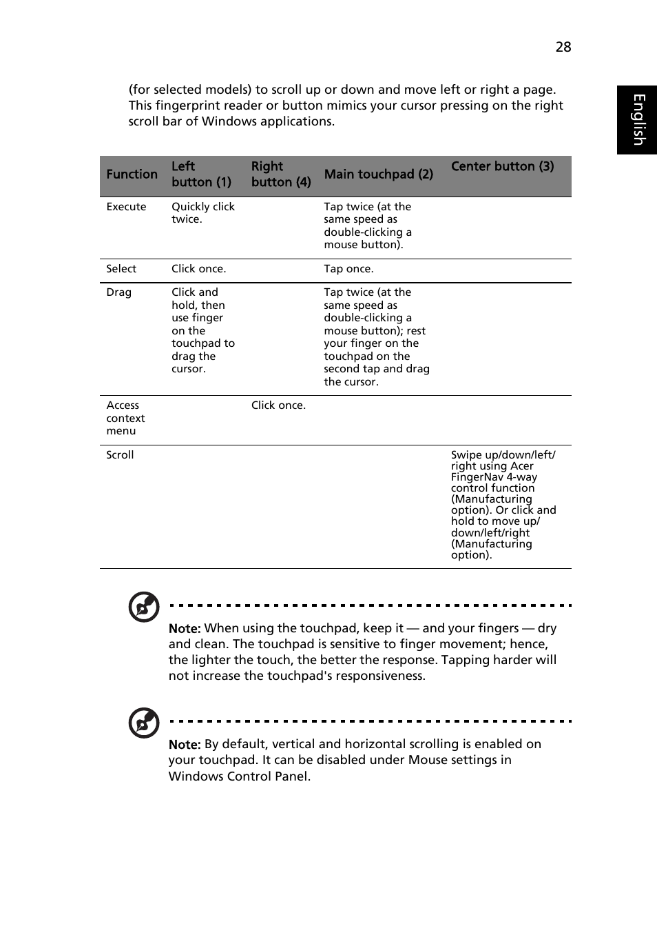 Eng lis h | Acer TravelMate 5720 User Manual | Page 45 / 96