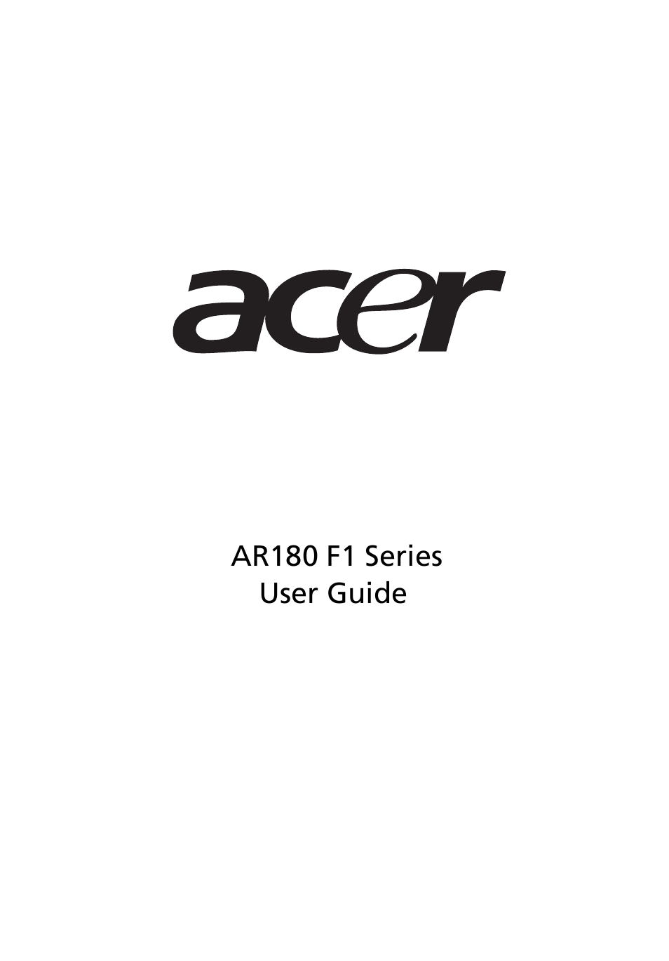 Acer AR180 F1 User Manual | 178 pages