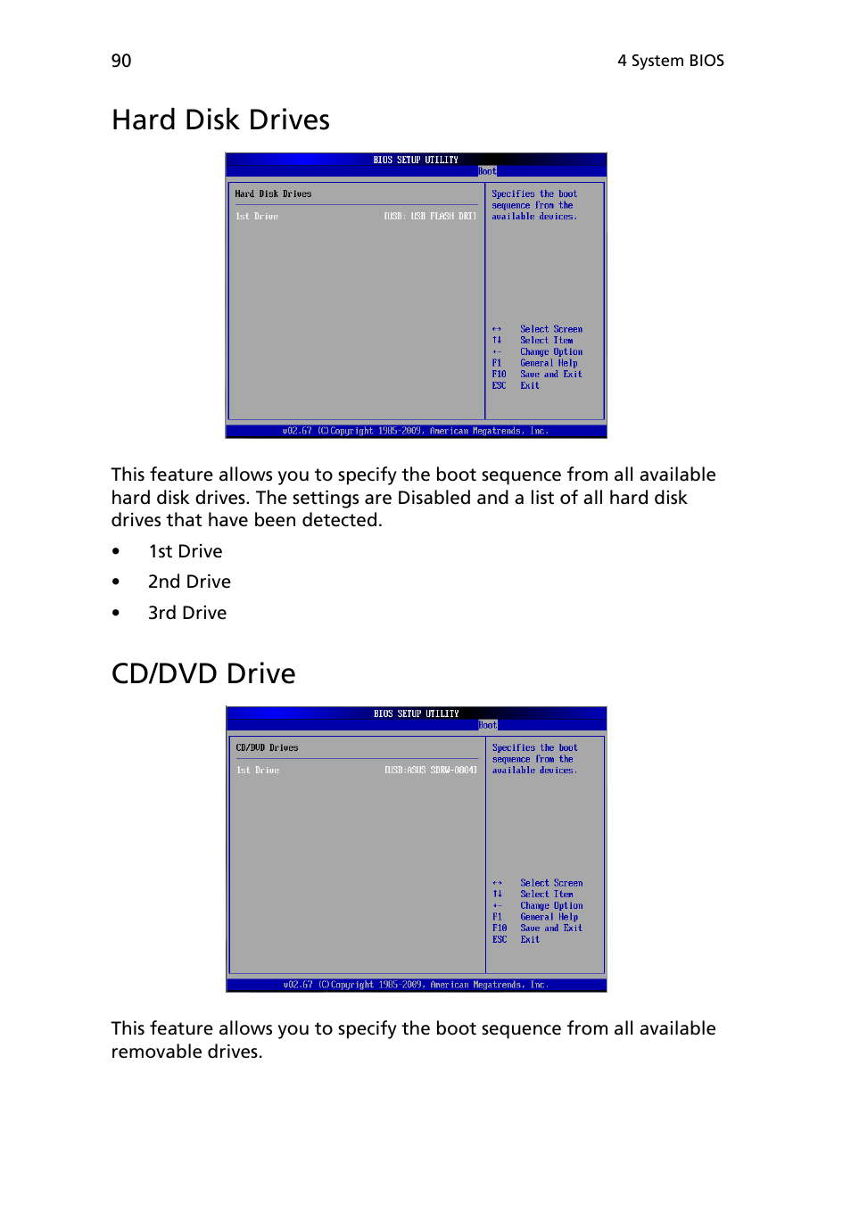 Hard disk drives, Cd/dvd drive | Acer AR180 F1 User Manual | Page 108 / 178