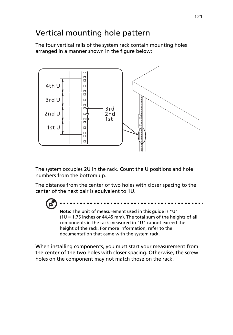 Vertical mounting hole pattern | Acer AR180 F1 User Manual | Page 139 / 178