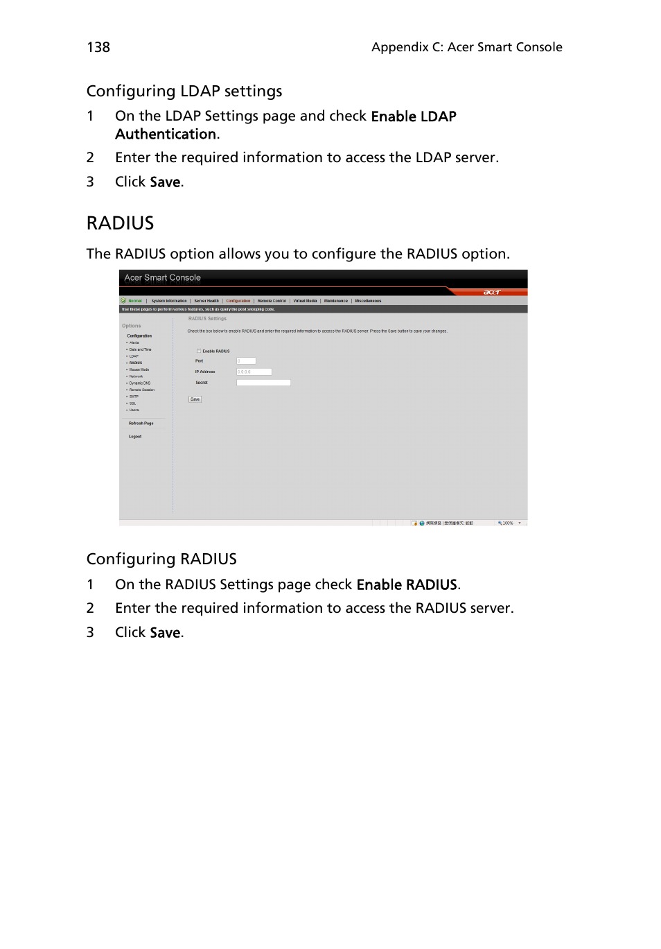 Radius | Acer AR180 F1 User Manual | Page 156 / 178