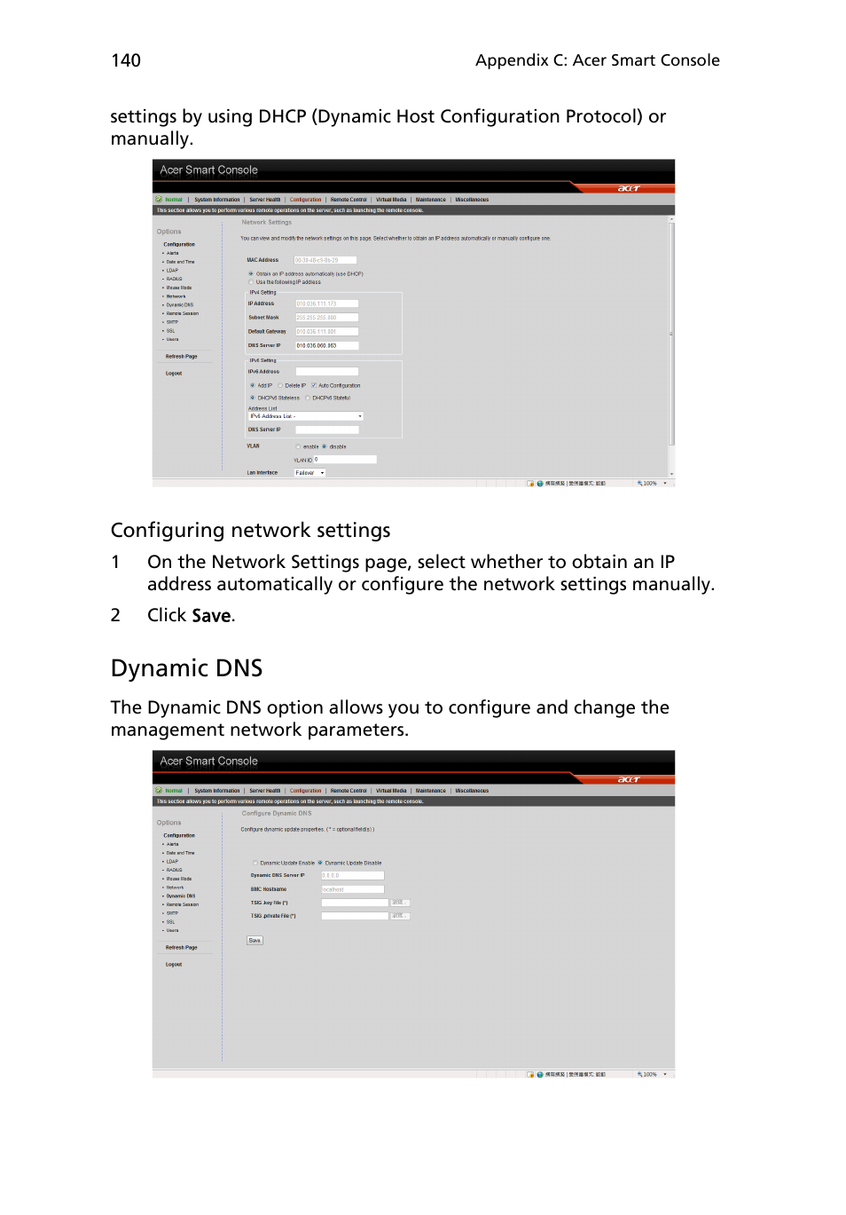 Dynamic dns | Acer AR180 F1 User Manual | Page 158 / 178