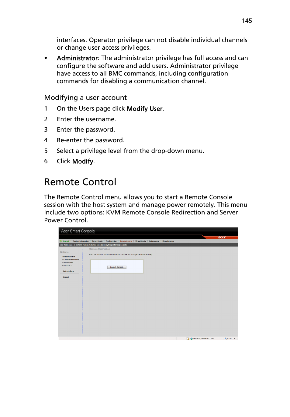 Remote control | Acer AR180 F1 User Manual | Page 163 / 178