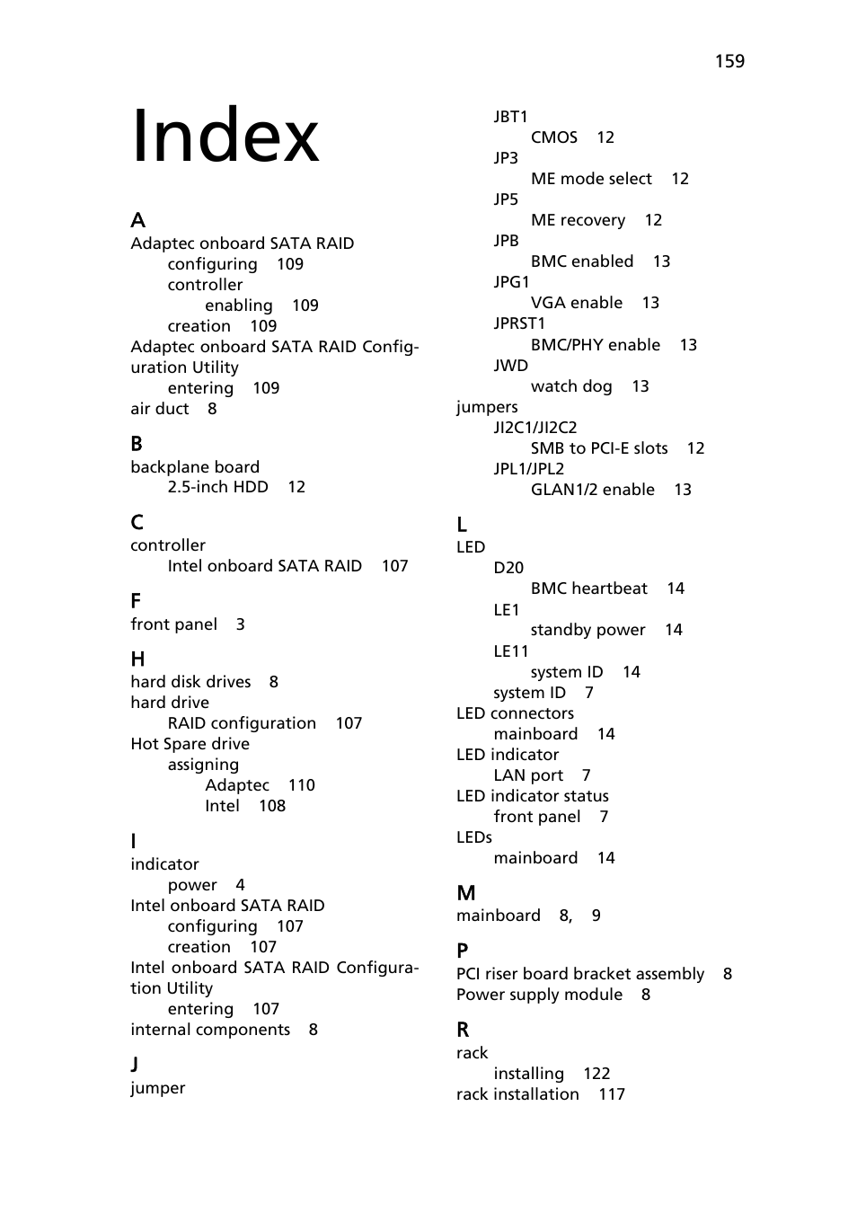 Index | Acer AR180 F1 User Manual | Page 177 / 178