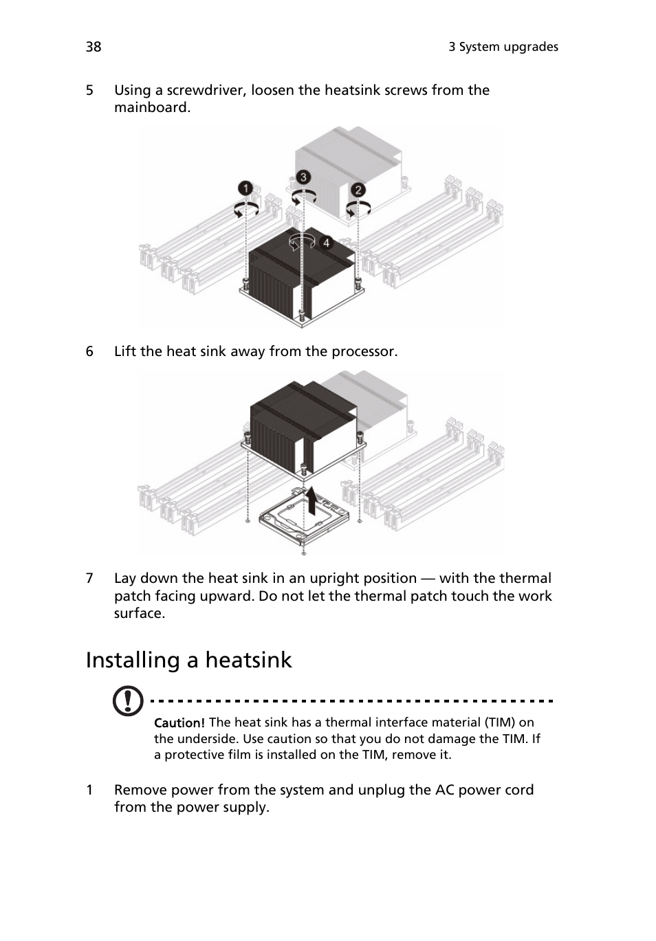 Installing a heatsink | Acer AR180 F1 User Manual | Page 56 / 178