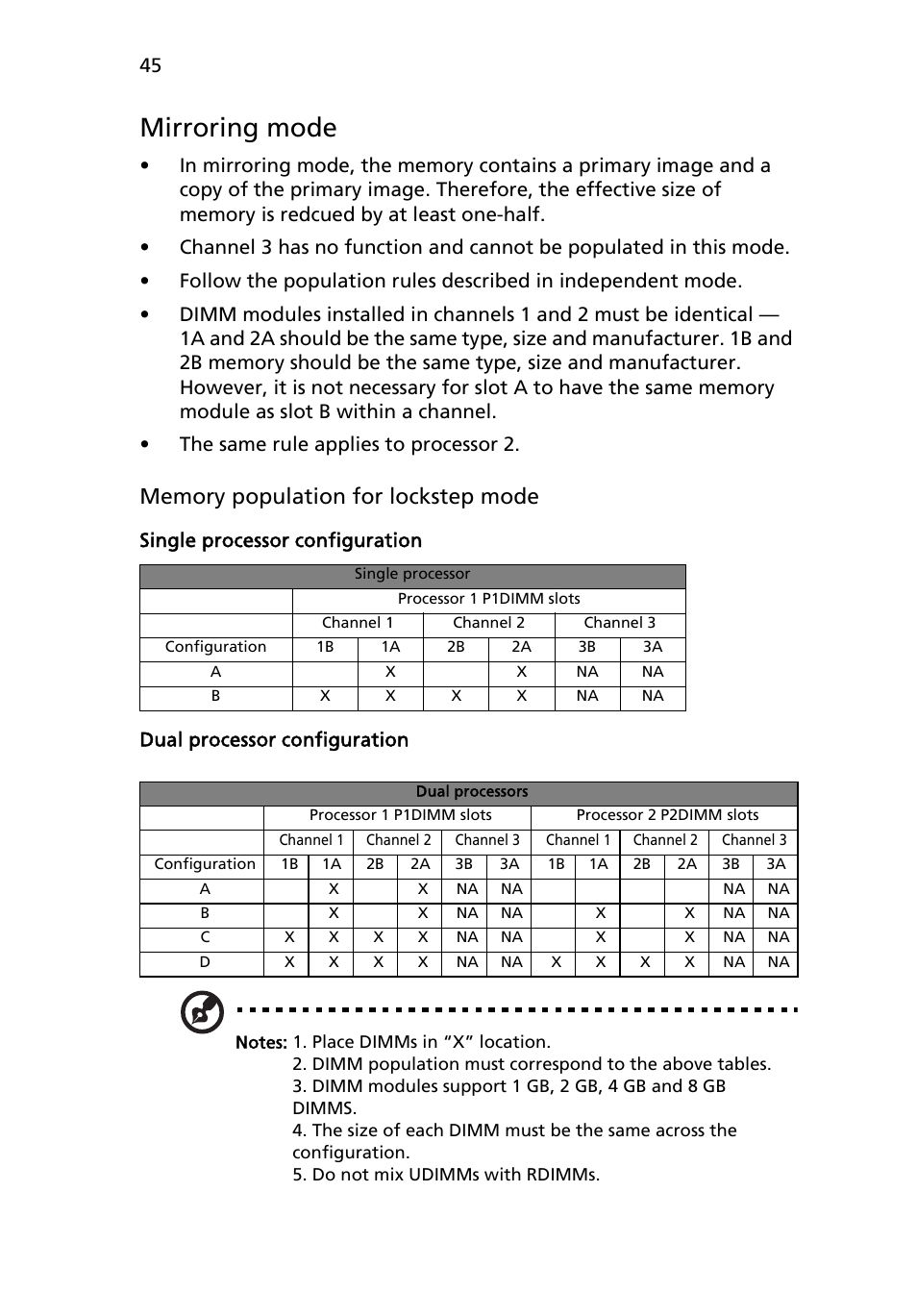 Mirroring mode | Acer AR180 F1 User Manual | Page 63 / 178