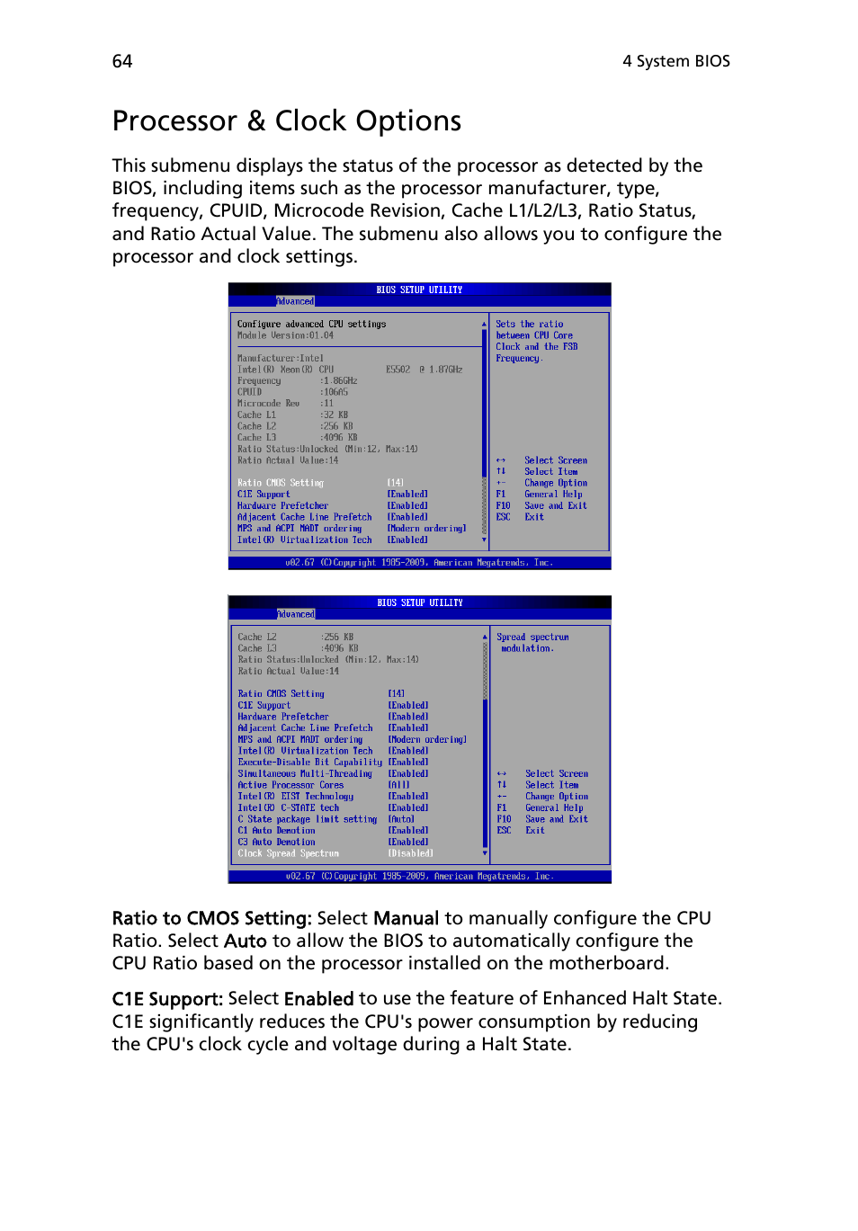Processor & clock options | Acer AR180 F1 User Manual | Page 82 / 178